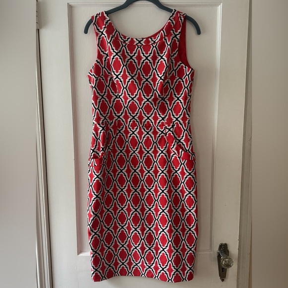 London Times Dresses & Skirts - London Times Pink, Black and White Patterned Mini Dress size 10